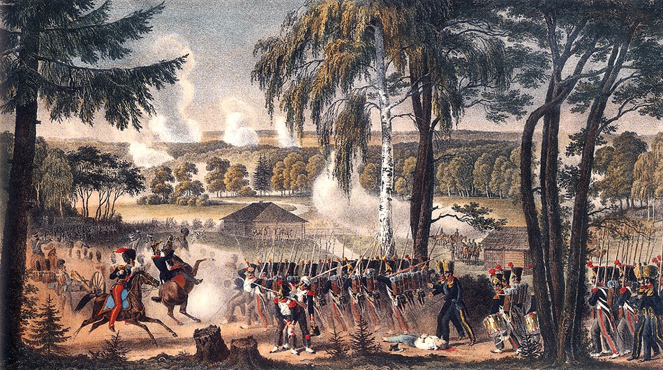 Infanterie française durant la bataille de Valoutina Gora